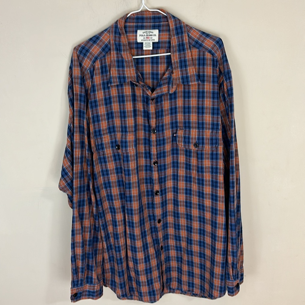 Ralph Lauren Polo Jeans Co  Cotton Plaid Shirt Size XXL